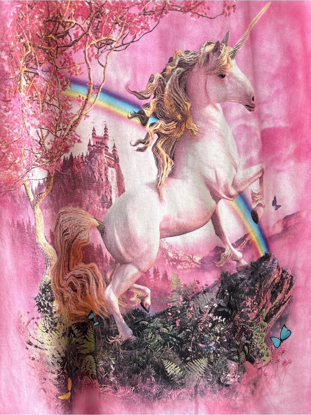 The Mountain Awesome Unicorn Classic Cotton T-Shirt Pink LARGE NWOT - Picture 2 of 4